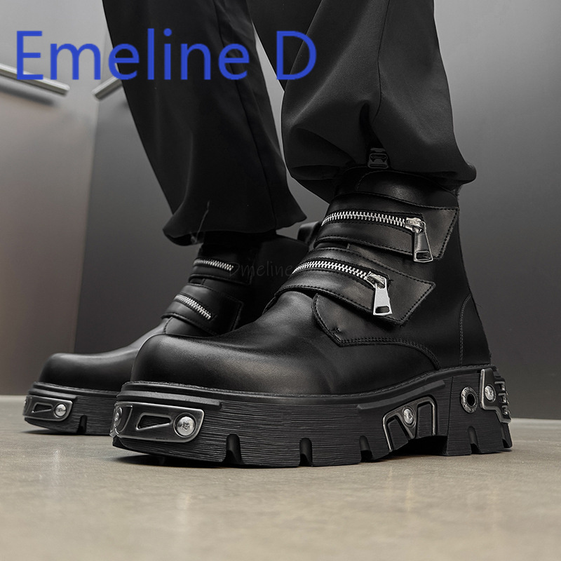Zapatos altos Punk oscuro, bot - Men'S Shoes With Height Increase reseña y precio
